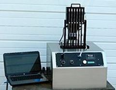 Laboratory equipment featuring a control unit with a display and controls